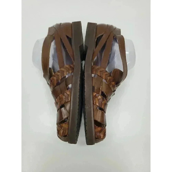 Vintage World Class Buffalind Leather Strappy Sandals Women's Size 10 Y2K - Picture 3 of 9